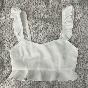 Revolve ruffle crop top